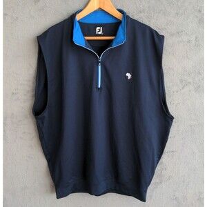 FootJoy FJ Quarter 1/4 Zip Vest Mens XL Blue Stretch Performance Golf Preppy